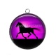 Pendentif Cabochon Argent - cheval