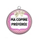 Pendentif Cabochon Argent - ma copine préférée