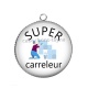Pendentif Cabochon Argent - super carreleur