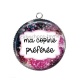 Pendentif Cabochon Argent - ma copine préférée