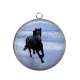Pendentif Cabochon Argent - cheval