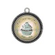 Pendentif Cabochon Argent - gâteau