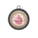 Pendentif Cabochon Argent - gâteau