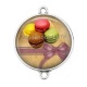 Connecteur Cabochon Argent - macaron