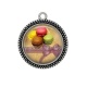Pendentif Cabochon Argent - macaron