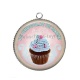 Pendentif Cabochon Argent - gâteau