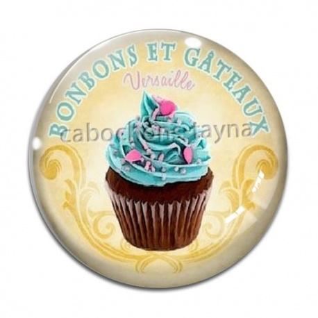 Cabochon Verre - gâteau