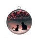Pendentif Cabochon Argent - chat