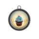 Pendentif Cabochon Argent - gâteau