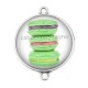Connecteur Cabochon Argent - macaron