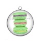 Pendentif Cabochon Argent - macaron