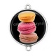 Connecteur Cabochon Argent - macaron