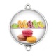 Connecteur Cabochon Argent - macaron