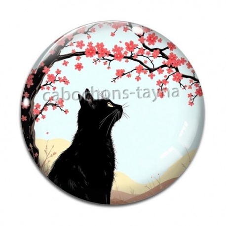 Cabochon Verre - chat