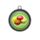Pendentif Cabochon Argent - macaron