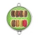 Connecteur Cabochon Argent - macaron