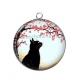 Pendentif Cabochon Argent - chat