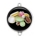 Connecteur Cabochon Argent - macaron