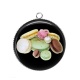 Pendentif Cabochon Argent - macaron