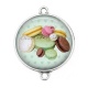 Connecteur Cabochon Argent - macaron