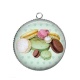 Pendentif Cabochon Argent - macaron