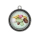 Pendentif Cabochon Argent - macaron