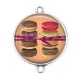 Connecteur Cabochon Argent - macaron