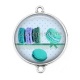 Connecteur Cabochon Argent - macaron