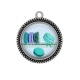 Pendentif Cabochon Argent - macaron