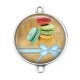 Connecteur Cabochon Argent - macaron