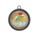 Pendentif Cabochon Argent - macaron