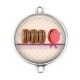 Connecteur Cabochon Argent - macaron
