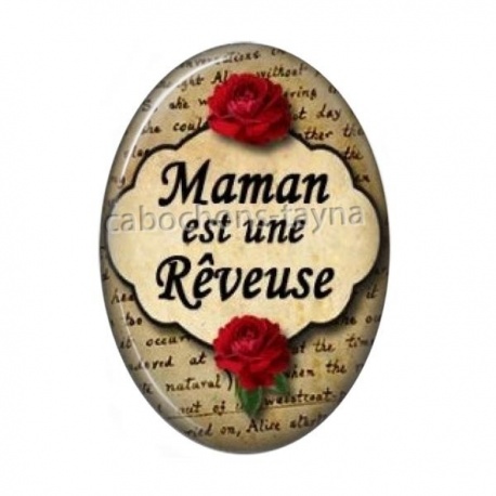 Cabochon Résine Ovale - maman est une rêveuse