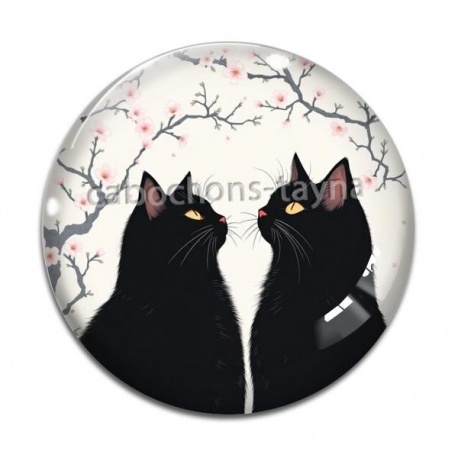 Cabochon Verre - chat