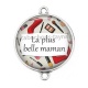 Connecteur Cabochon Argent - la plus belle maman
