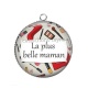 Pendentif Cabochon Argent - la plus belle maman