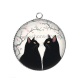 Pendentif Cabochon Argent - chat
