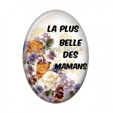 Cabochon Résine Ovale - la plus belle des mamans