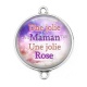 Connecteur Cabochon Argent - une jolie maman une jolie rose