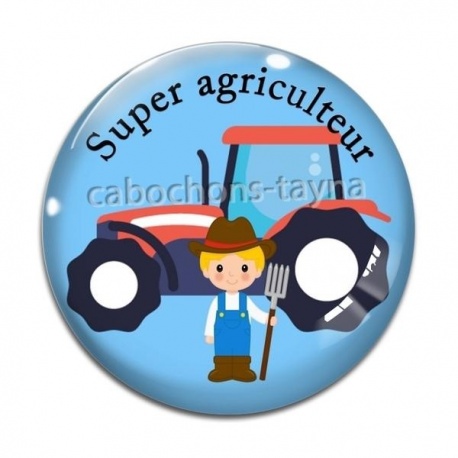 Cabochon Verre - super agriculteur