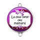 Connecteur Cabochon Argent - pour la plus jolie des mamans