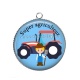 Pendentif Cabochon Argent - super agriculteur