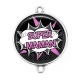 Connecteur Cabochon Argent - super maman
