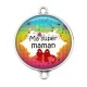 Connecteur Cabochon Argent - ma super maman