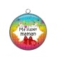 Pendentif Cabochon Argent - ma super maman