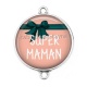 Connecteur Cabochon Argent - super maman
