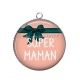 Pendentif Cabochon Argent - super maman