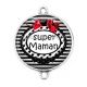 Connecteur Cabochon Argent - super maman