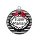 Pendentif Cabochon Argent - super maman