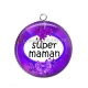 Pendentif Cabochon Argent - super maman